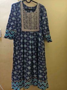 Printed Blue Kurta