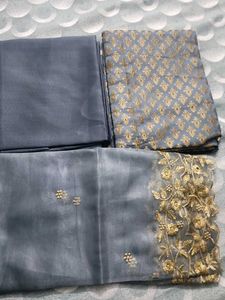 Elegant Grey Dress Material