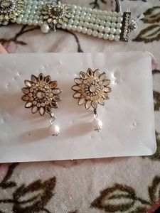 Pearl Choker and Earring Set
