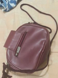 Burgundy Quilted Crossbody Bag