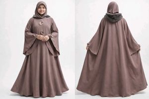 Elegant Abaya with Floral Detail