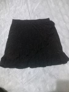 Flare Golden Nd Black Skirt