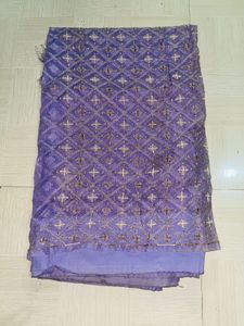Elegant Purple Saree with Silver Accents
