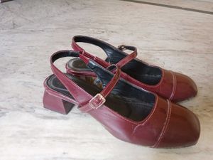 Burgundy Mary Jane Heels