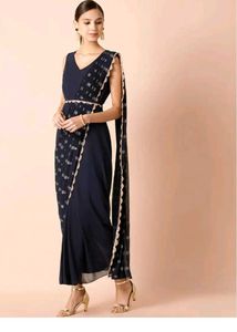 Indya Prestiched Western Style Saree