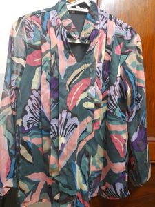 Chiffon Pleated Floral Pink Top