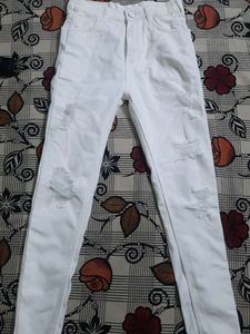 High waisted White Tone Jeans