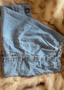 Denim Blue Button-Front Skirt
