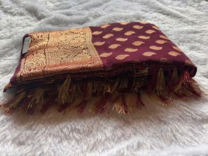 Elegant Maroon Banarasi Saree