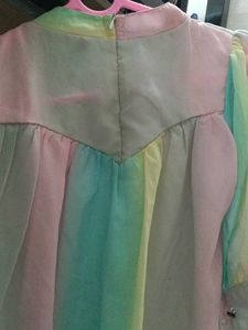 Cute Rainbow Flower Girl Dress
