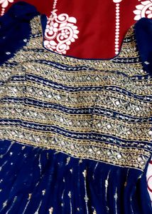 Navy Blue Embroidered Kurta Set