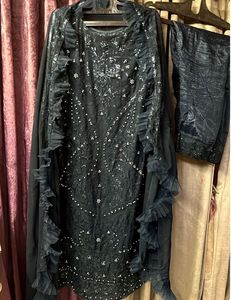 Elegant Black Embroidered Salwar Suit