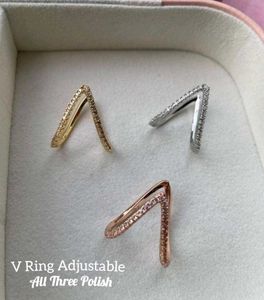 V shape Reversible gold ring