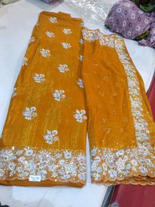 Embroidered Mustard Salwar Kameez