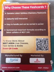 Flashcard For Neet Chemistry Revision