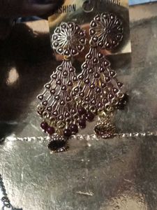 Stylish Silver Tone Dangle Earrings