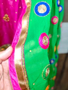 Pink &amp; Green Kurta Set