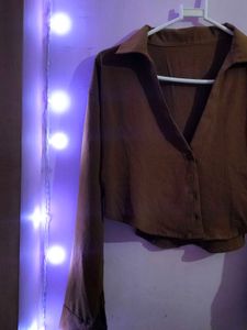 Brown Crop shirt