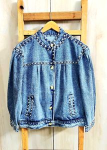 Vintage Embroidered Denim Jacket Size-44