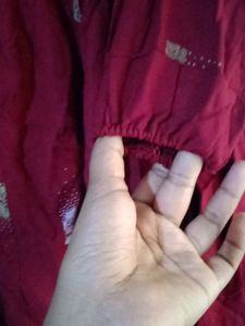 Maroon Office Wear Peplum Top