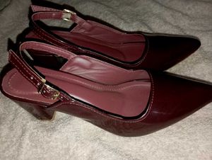 Elegant Burgundy Slingback Heels