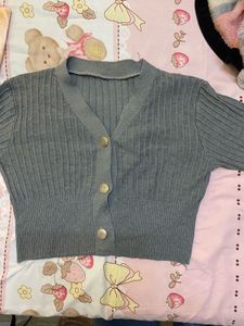 Gray Knit Cardigan