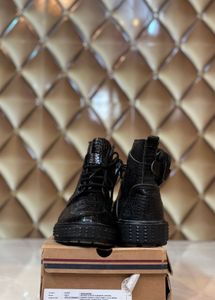 Prada Black Leather Ankle Boots For Men