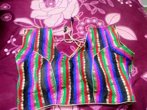 Multicolour padded Saree Blouse