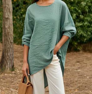 Sage Green Oversized Korean Top