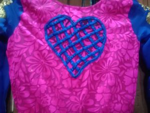 Royal Blue &amp; Hot Pink Embroidered Gown