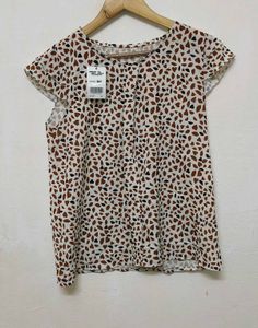 Trendy New Animal Print Cap Sleeve Top