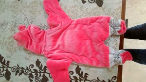 Baby Pink Teddy Bear Snowsuit