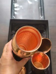 Pure Copper  Water Bottle with 2 Glasses