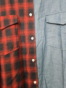 Shein Half Denim N Plaid Shirt