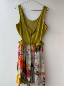 Floral Print Cutout Dress