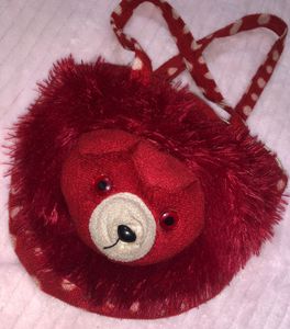 Red Bear Plush Bag