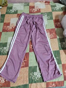 Mauve Track Pants with White Stripe