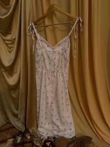 Heart Print Tie Strap Dress