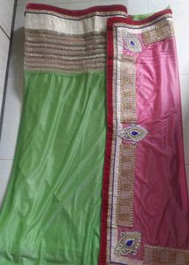 Heavy Work Saree With Stiched Blouse
