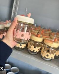 Cute Glass Tumbler with Straw