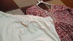 Maroon Floral Print Kurta