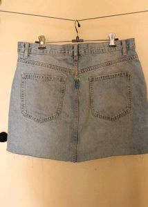 Zara Light Wash Denim Mini Skirt