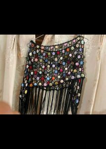 Crochet Fringe Pancho Handmade