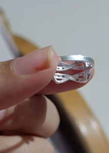 Real Silver Infinity Lavender/Pastel Pink Ring