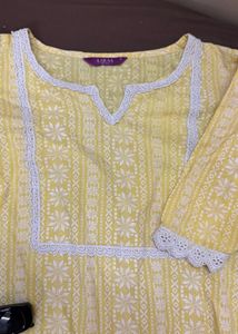 Yellow Printed Kurta32-34