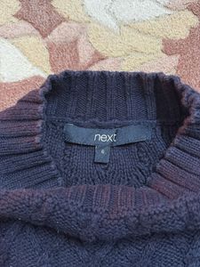 Blue Knit Pullover Sweater