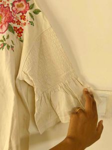 Cream Daily Wear Top For Women