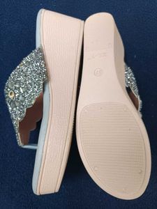 Sparkly White Flip Flops