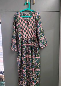 Floral Print Pink Ethnic Kurta