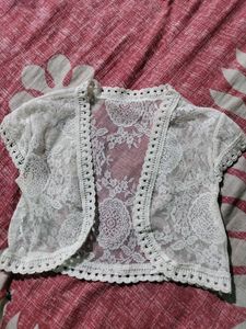 Sheer White Crop Shrug